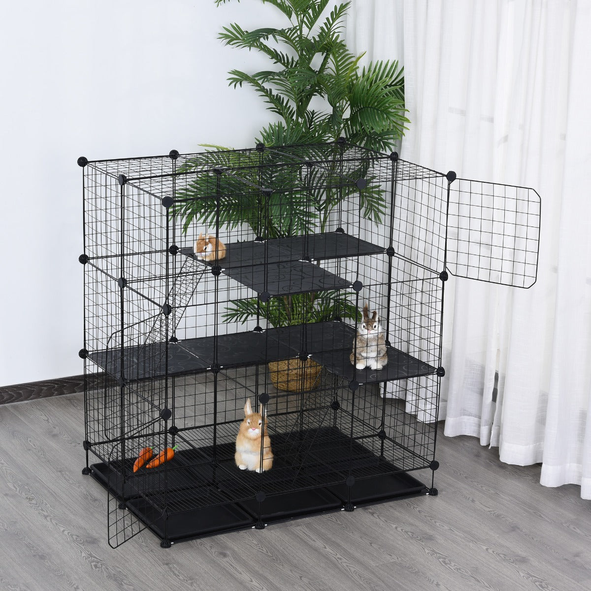 PawHut DIY Pet Playpen Cage for Kitten Bunny Chinchilla Small Animals