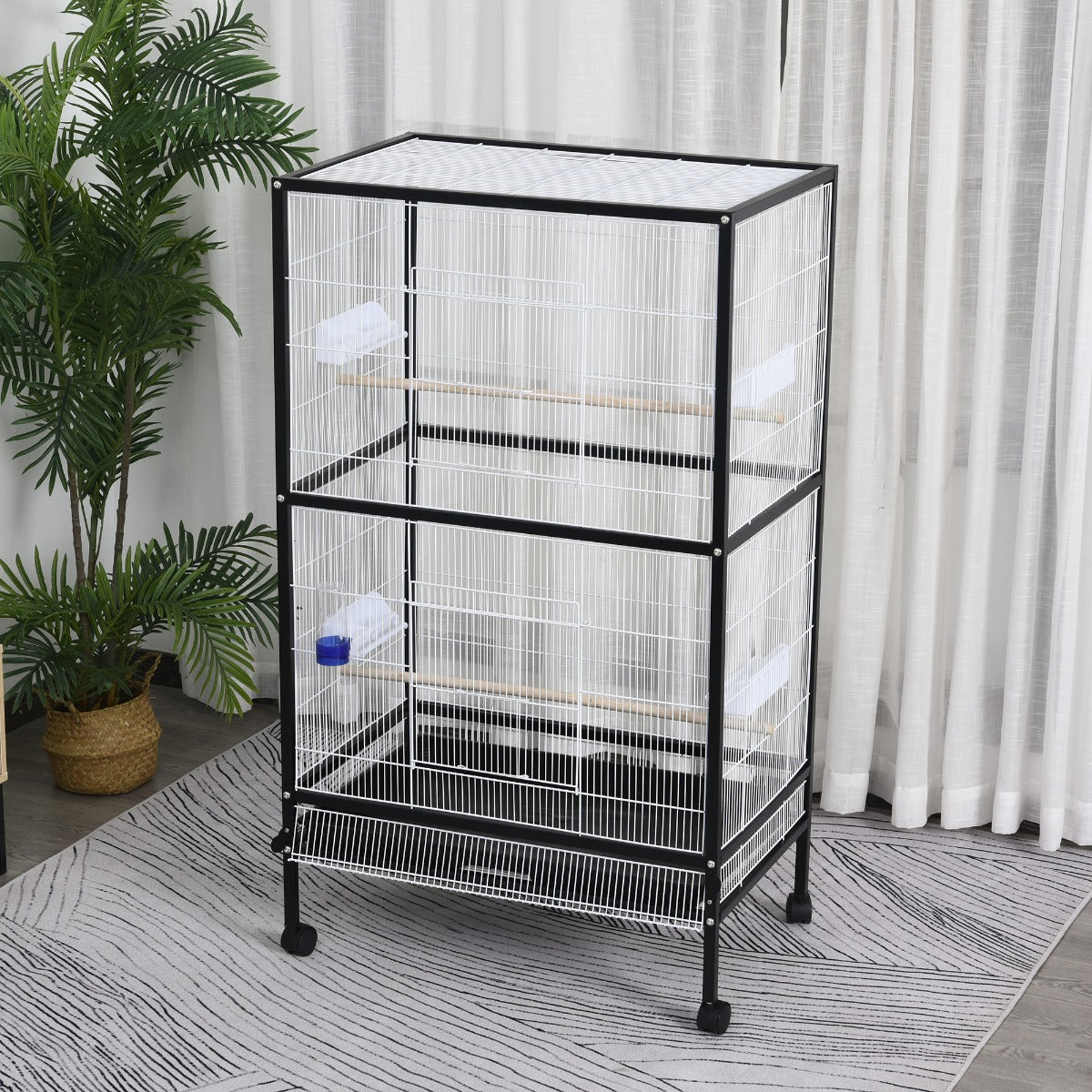 PawHut 30x20.5x54-Inch Bird Cage Parrot Macaw Finch Cockatoo Flight