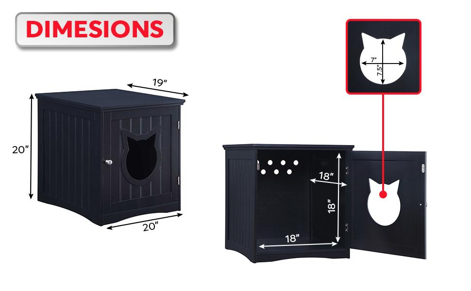 Cat House Side Table, Nightstand Pet House, Litter Box Enclosure