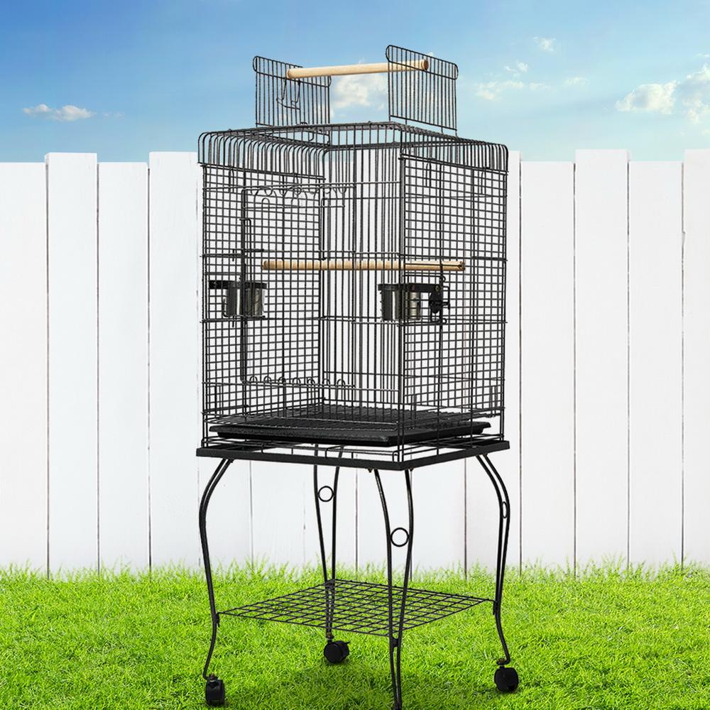 i.Pet Large Bird Cage with Perch - Black