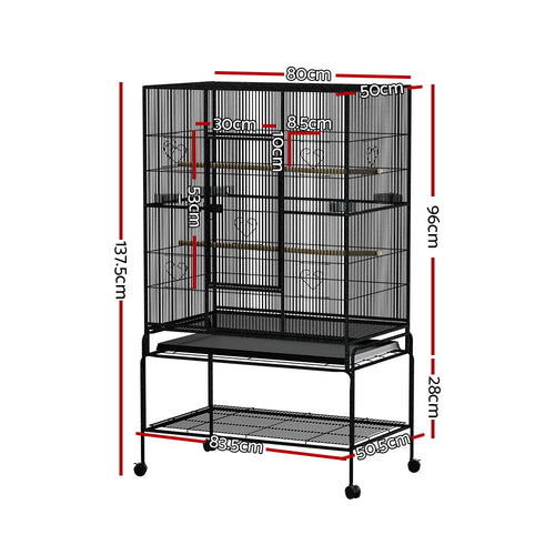 i.Pet Bird Cage Pet Cages Aviary 137CM Large Travel Stand Budgie